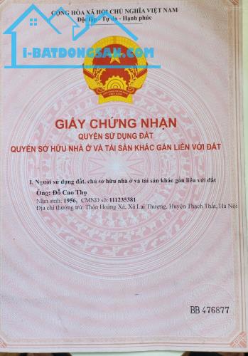 Đất ở Lại Thượng, Thạch Thất full thổ cư, sổ đỏ chính chủ cất két, không qua môi giới, - 2
