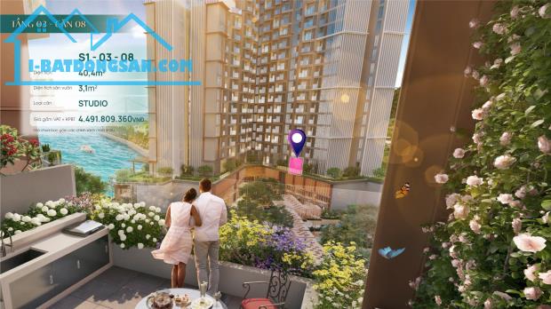 Độc quyền căn Studio sân vườn 3 tỷ 6 ngay tầng tiện ích view công viên