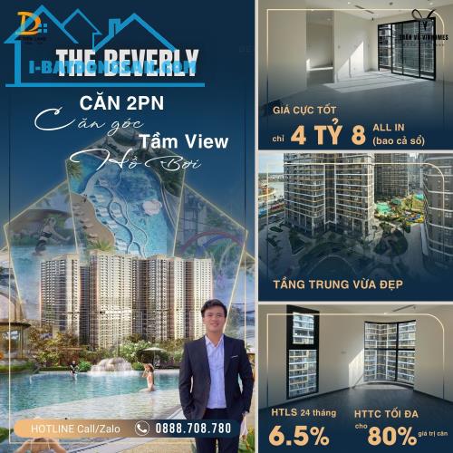 Bán gấp căn góc 2PN BE, view nội khu hồ bơi, tầng trung vừa đẹp, giá cực tốt chỉ 4tỷ8 bao - 4