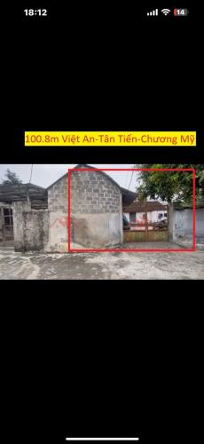CHÍNH CHỦ BÁN LÔ ĐẤT 100,8M TAỊ TÂN TIẾN-CHƯƠNG MỸ-HÀ NỘI