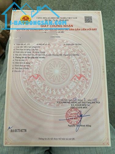 CHÍNH CHỦ BÁN LÔ ĐẤT 100,8M TAỊ TÂN TIẾN-CHƯƠNG MỸ-HÀ NỘI - 3