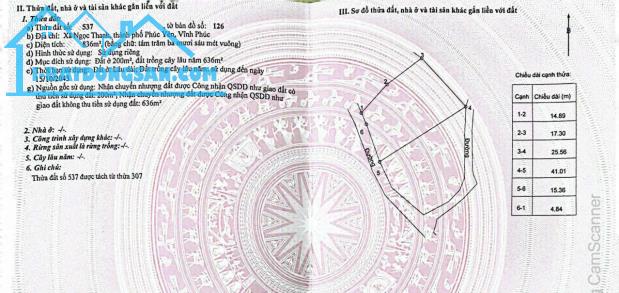 Bán 2 lô liền nhau tại Ngọc Thanh, Phúc Yên Tổng DT 1682m2 , giá: 9 tr/m2 - 1