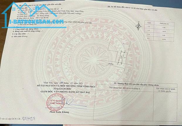 Bán đất full thổ cư trục chính Gò Dung, Liên Bảo, Vĩnh Yên, Vĩnh Phúc