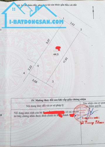 Cần bán đất lô góc đẹp 1,320 tỷ.  Dt: 44m, mặt tiền 3,6m, đường trước đất 4m, đường thông,