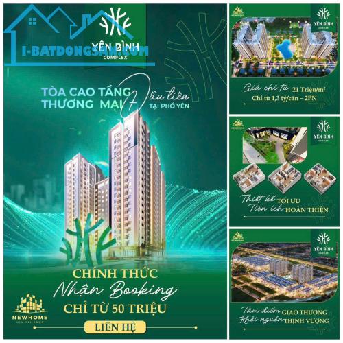 Bán chung cư Yên Bình complex cạnh sam sung thái nguyên giá chỉ 1,3tỷ/2ngủ cho thuê 7-8tr/