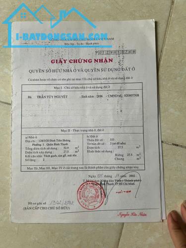 Nhà 3 tầng 3x8m nở hậu 6m, 128/3/20 Lê Văn Duyệt 4.75 tỷ