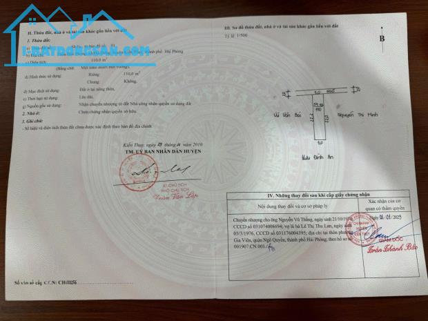 Bán đất Đại Đồng - Kiến Thụy - Hải Phòng