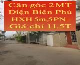 NHÀ ĐẸP ĐIỆN BIÊN PHỦ HXH 5M - 60m2 GÓC 2MT 5PN 5WC - GIÁ 11.5T