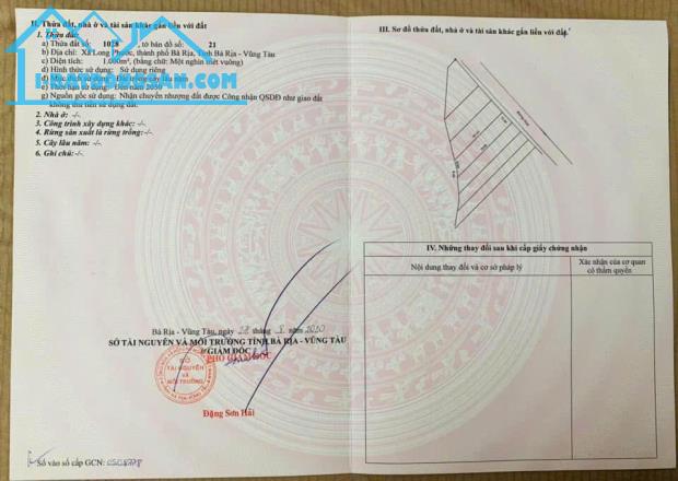 ĐẤT CHÍNH CHỦ- GIÁ TỐT - Xã Long Phước, TP Bà Rịa, Tỉnh Bà Rịa Vũng Tàu - 1