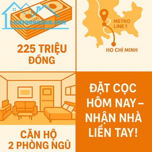 💰 225 TRIỆU – GẦN METRO – CĂN 2PN – NHẬN NHÀ NGAY!