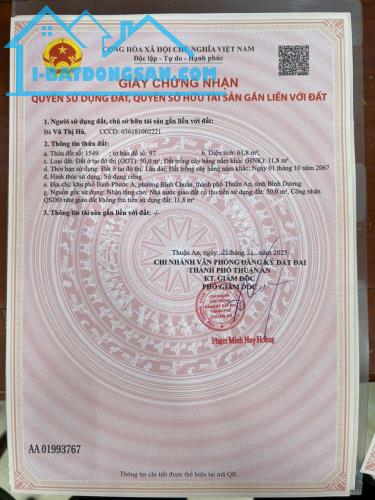 Bán gấp lô đất đường Lê Thị Trung, Bình Chuẩn, Thuận An, Bình Dương - 2