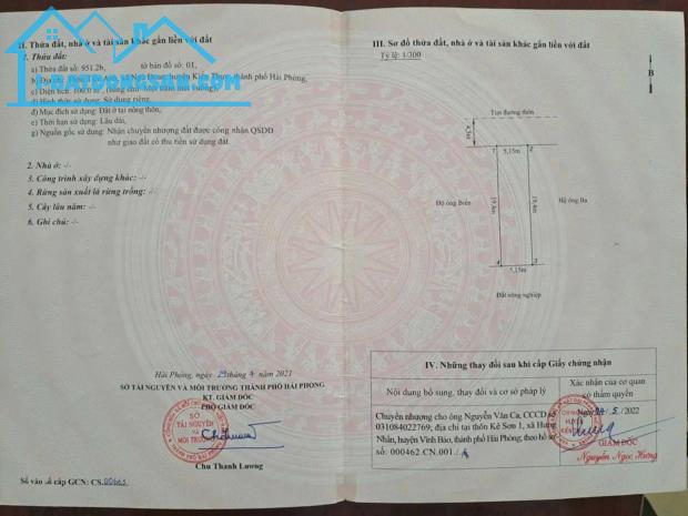 Bán đất Ngũ Đoan - Kiến Thụy - Hải Phòng