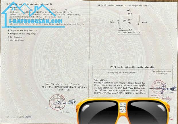 CC cần bán lô đất 236m full thổ cư tại đông sơn chương mỹ