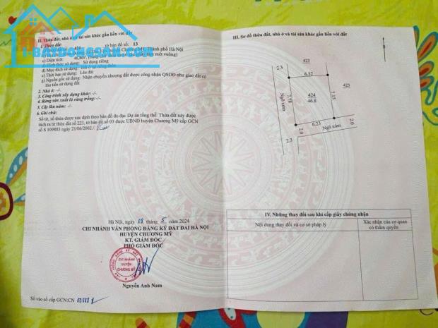 CHÍNH CHỦ BÁN LÔ ĐẮT 46.8M TẠI ĐẠI YÊN-CHƯƠNG MỸ-HÀ NỘI - 3