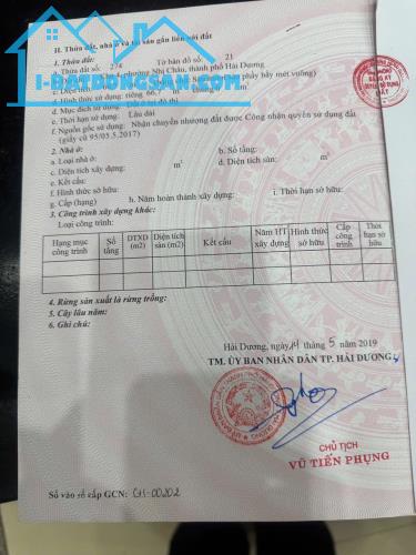 Bán đất ngõ phố Lý Quốc Bảo, phường Nhị Châu, TP HD, 66.7m2, hướng bắc, chỉ 1.5 tỷ - 1