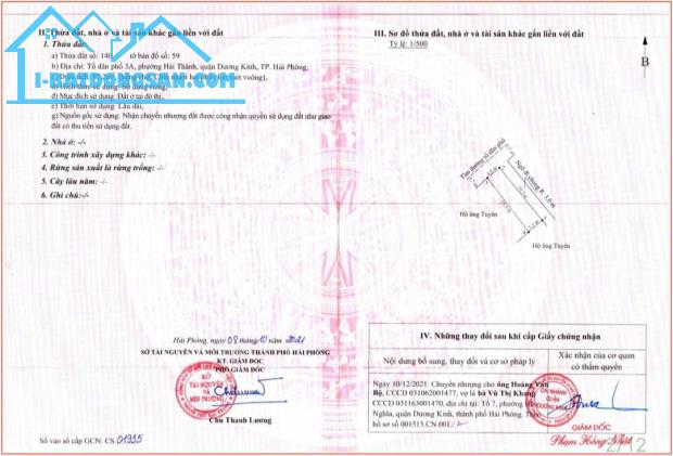 Bán đất Hải Thành - Dương Kinh - Hải Phòng