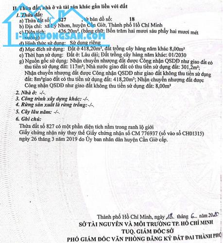 Bán lô đất đường xe hơi Lý Nhơn, x. Lý Nhơn, Cần Giờ Giá 4,6tỷ - 1
