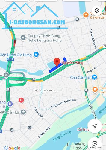 Bán đất 300m2 mặt tiền Nguyễn Hàng, Cẩm Lệ - Gần Cầu vượt Hòa Cầm - Giá 12 tỷ tl