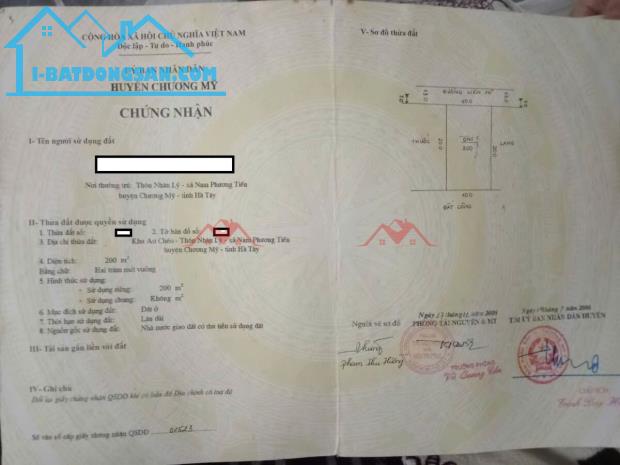 CHÍNH CHỦ BÁN LÔ ĐẤT 200M TẠI NAM PHƯƠNG TIẾN-PHƯỜNG CHƯƠNG MỸ-HÀ NỘI - 4