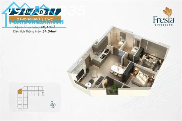 Fresia Riverside-căn hộ liền kề Aeon Mall Biên Hòa, dự kiến giá 1,56 tỷ trả 400tr đến khi - 2