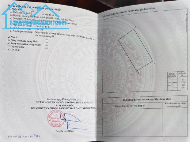 Chính chủ cần bán Nhanh Lô Đất Tại Phường Đại Phúc – TP Bắc Ninh – Bắc Ninh. - 1