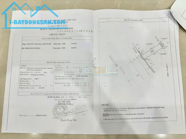 🔥🔥🔥Mặt tiền chợ Nguyễn Thái Học p. Cầu ông Lãnh, q1 - 4
