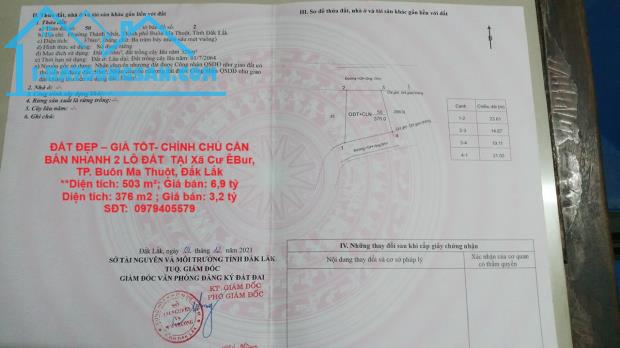 ĐẤT ĐẸP – GIÁ TỐT- CHÍNH CHỦ CẦN BÁN NHANH 2 LÔ ĐẤT  TẠI Xã Cư ÊBur, TP. Buôn Ma Thuột, - 4