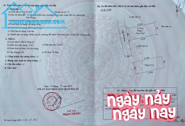 Bán nhà Tô Vũ - 193 Văn Cao, 61m 4 tầng, ngõ ô.tô, giá  4.35 tỉ - 4