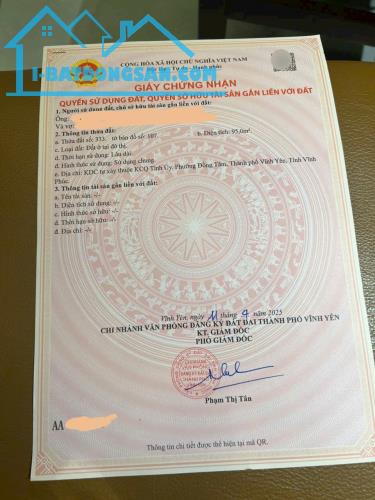 Bán 95m2 đất khu dân cư Tỉnh Uỷ đường Thi Sách.