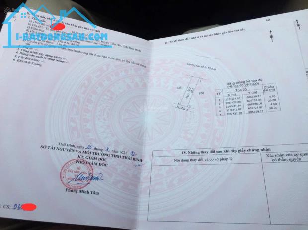 Bán đất đấu gía khu CN Tiền Hải, phân lô vỉa hè, hạ tầng đẹp, sổ đỏ,chỉ 1,3 tỷ/lô