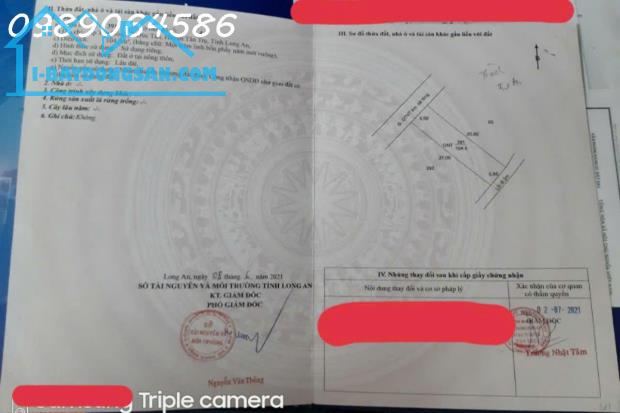 Em chính chủ bán gấp 105 m2 full thổ cư 2 mặt tiền đường xe hơi 4m và mặt sau 2m. Thông - 2