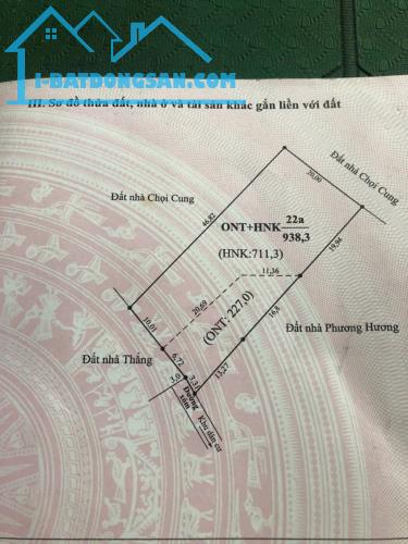 Bán Đất Đẹp Đông Sang – Mộc Châu  938m², mặt 20m sẵn Sổ Đỏ