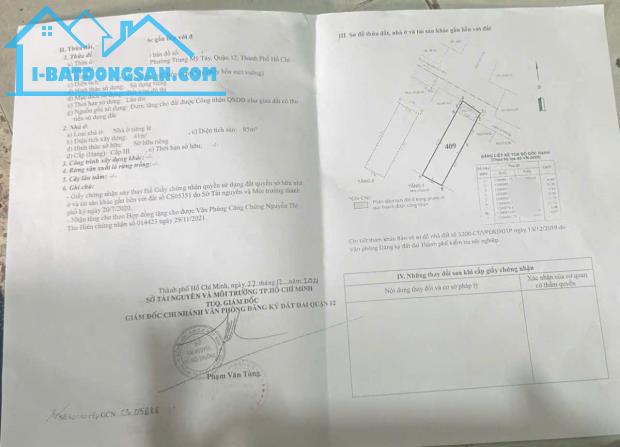 Cần Bán Gấp Nhà 47m2 Đường Nguyễn Ảnh Thủ, Q12 giá 850 Triệu có SHR - 4