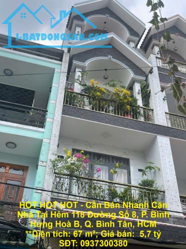 HOT HOT HOT - Cần Bán Nhanh Căn Nhà Tại Hẻm 118 Đường Số 8, P. Bình Hưng Hoà B, Q. Bình