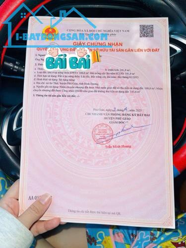 241m2 có 100m2 đất thổ cư Phú Giáo Bình Dương giá 300 triệu