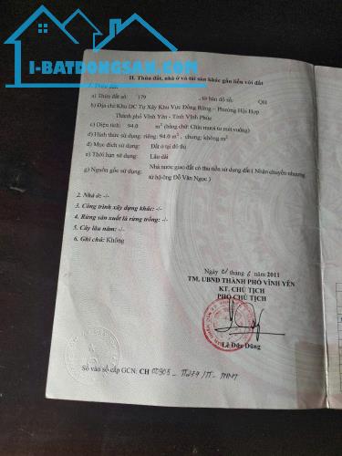 Cần bán gấp ô đất tại khu Đồng Rừng, Hội Hợp, Vĩnh Yên, Vĩnh Phúc