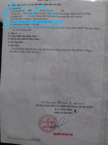 Chính Chủ Cần Bán Lô Đất Có Vị Trí Đẹp, diện tích lớn Tại  H.Hoà Vang - Tp Đà Đẵng. - 4