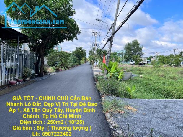 GIÁ TỐT - CHÍNH CHỦ Cần Bán Nhanh Lô Đất  Đẹp Vị Trí Tại Huyện Bình Chánh, TP HCM