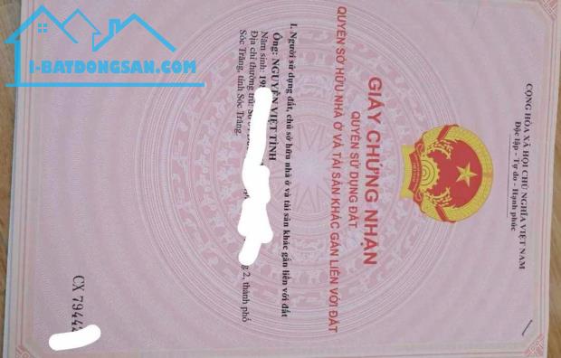 CHÍNH CHỦ BÁN ĐẤT MẶT TIỀN KÊNH CẦU XÉO – P5, TP. SÓC TRĂNG - 1