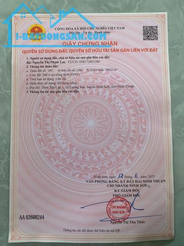 Chính chủ cần bán nhanh lô đất có khả năng sinh lời cao xã Lương Sơn huyện Ninh Sơn tỉnh - 4