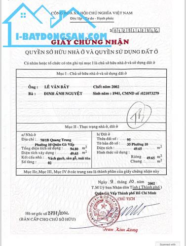 THÂN GỬI ACE MG HH 1%. Bán nhà 60m2 TRỆT LẦU ngay Trung tâm Phường GÒ VẤP. TPHCM - 1
