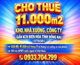 CHO THUÊ 11.000m2 KHO, NHÀ XƯỞNG, CÔNG TY GẦN KCN BIÊN HÒA TỈNH ĐỒNG NAI GIÁ RẺ (XT030))