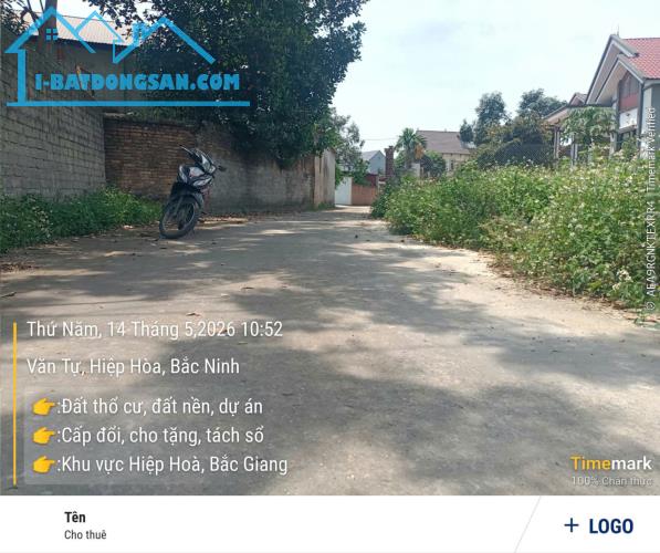 🔥 BÁN ĐẤT TT THẮNG – HIỆP HOÀ – BẮC GIANG 675m2, mt20m, Ô TÔ, CHIA LÔ, 3.5 tỷ