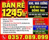 1245m2 BÁN RẺ KHO NHÀ XƯỞNG XÃ HỐ NAI 3 (P.HỐ NAI MỚI) ĐỒNG NAI GẦN NHÀ MÁY NƯỚC THIỆN TÂN