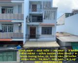 NHÀ ĐẸP – GIÁ TỐT – 78,9M² – 2 MẶT TIỀN HẺM – GẦN AEON TÂN PHÚ – P. bình hưng hòa, Q.