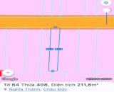 ngộp bank cần bán gấp lô đất ở khu dân cư nghĩa thành dt 211m2 giá chỉ 1ty350